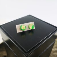 Green and Gold stud earrings - Image 6