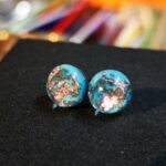Turquoise Galaxy stud earrings