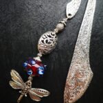 Bookmark with Dragonfly and red bead with DX 