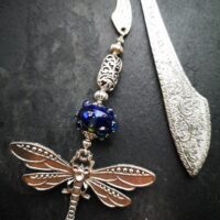 Bookmark with Dragonfly and sage green bead with DX ornaments - Image 4