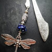 Bookmark with Dragonfly and sage green bead with DX ornaments - Image 2