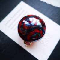 Transparent orange and silver glass Christmas ornament - Image 6