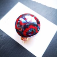 Transparent orange and silver glass Christmas ornament - Image 2