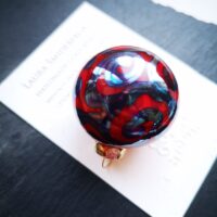 Transparent orange and silver glass Christmas ornament - Image 4
