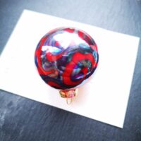 Transparent orange and silver glass Christmas ornament - Image 5