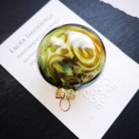 Transparent grey and silver glass Christmas ornament