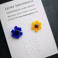 Cornflower and sunflower stud earrings symbolizing the colors of the Ukrainian flag  50 % of income from each sold item will be donated to support Ukrainian people suffering form war.