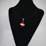 Big hollow bead pendant in colours of the Latvian flag