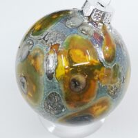 Amber space and galaxies Christmas ornament made of glass, sterling silver and gold - Image 4