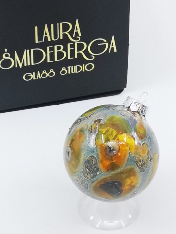 Amber space and galaxies Christmas ornament made of glass, sterling silver and gold - Image 5